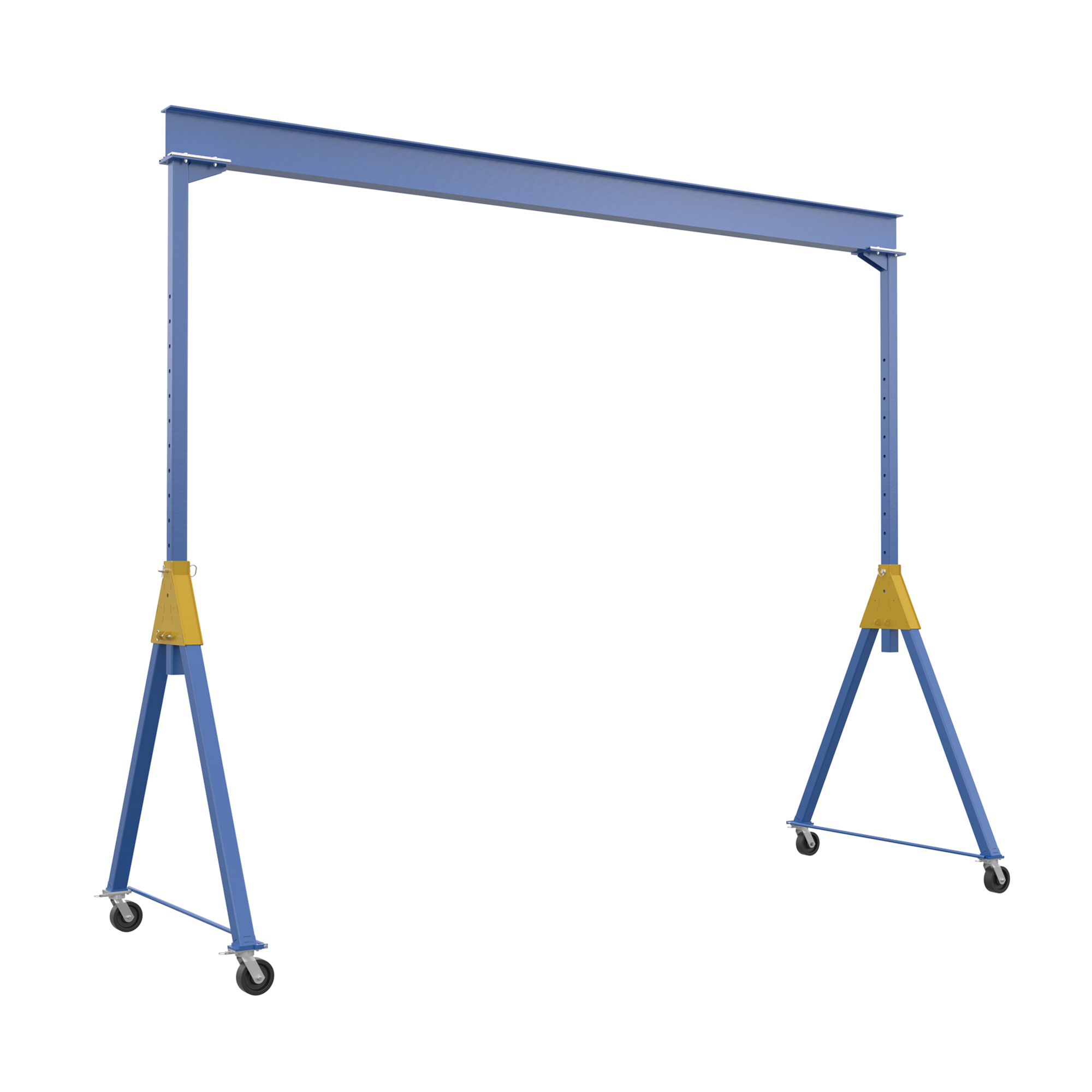 Vestil Steel Knock-Down Adjustable Height Gantry Crane with Phenolic Casters — 20ft. Wide, 16ft. Max Usable Height, 6,000-Lb. Capacity, Blue, Model# AHSN-6-20-16